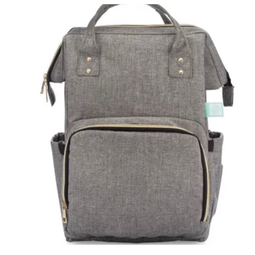 AFBP Grey Diaper Bag Breast Pump Insulated Backpack Pockets‎ Multi-Function